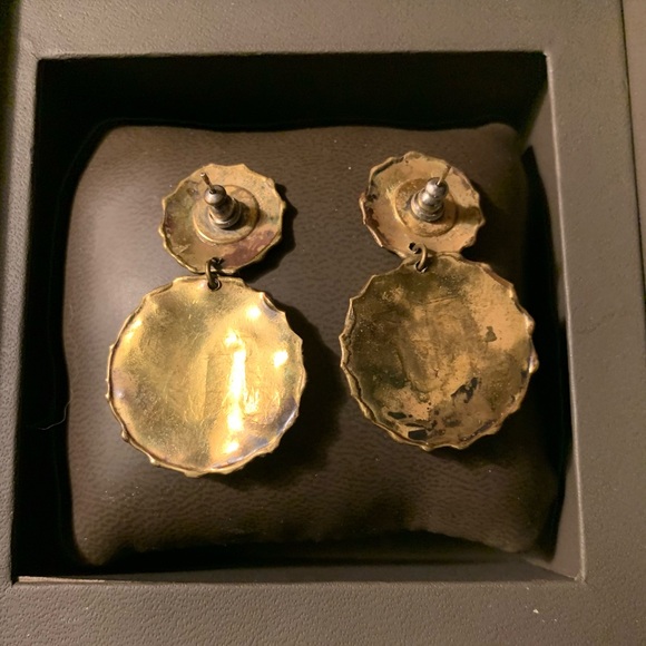 🌟Brass and Copper Statement Earrings - Picture 2 of 2